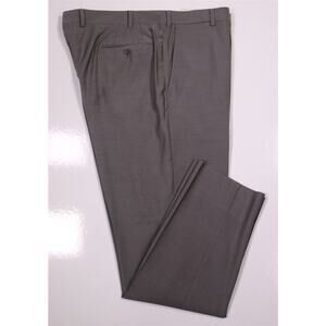 Emporio Armani Recent Light Gray Twill Flat Front Wool Dress Pants 40x31